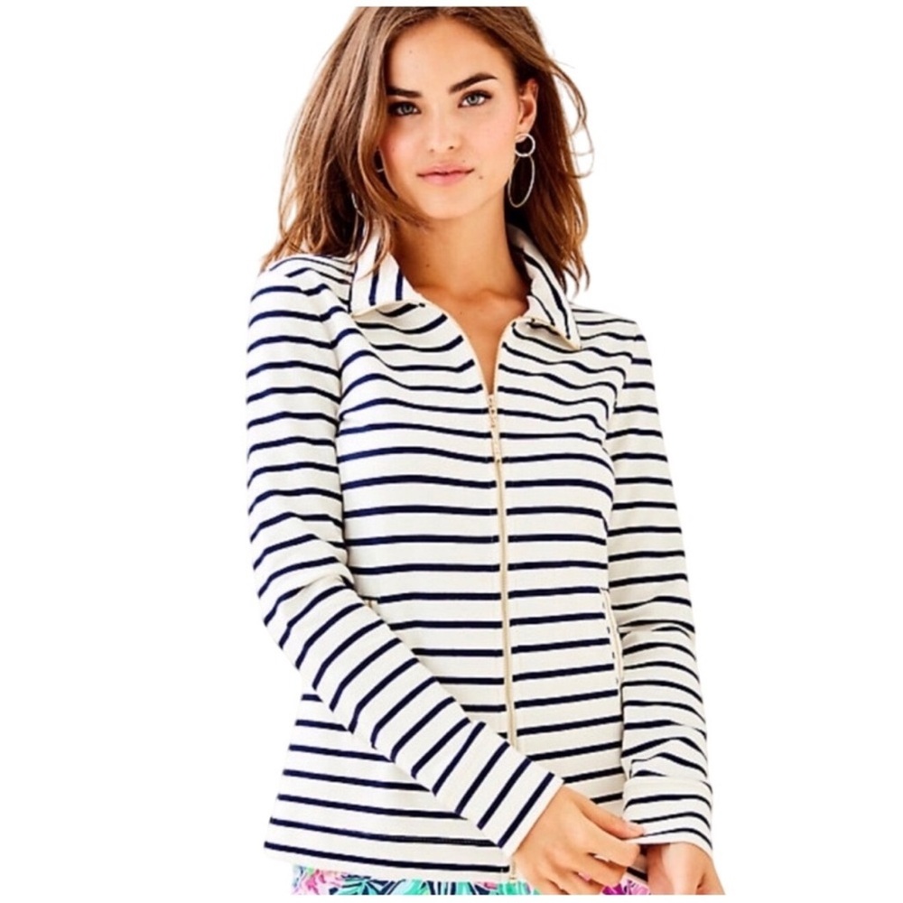 Lilly Pulitzer Bennett Striped Zip Jacket